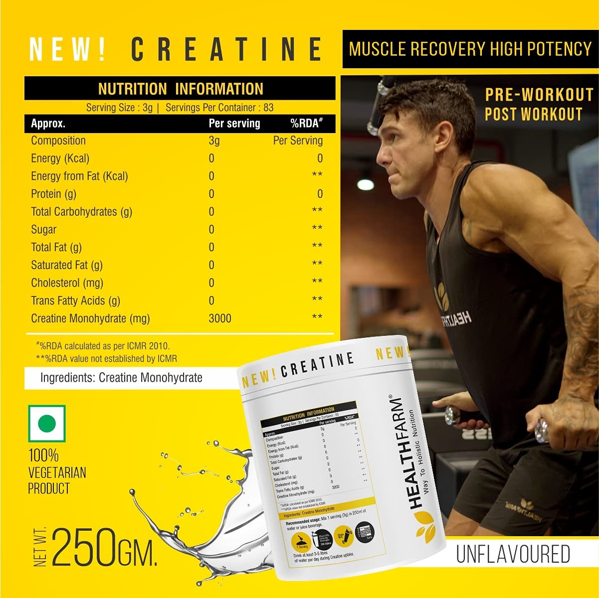 Healthfarm Creatine Monohydrate Powder - Image 4