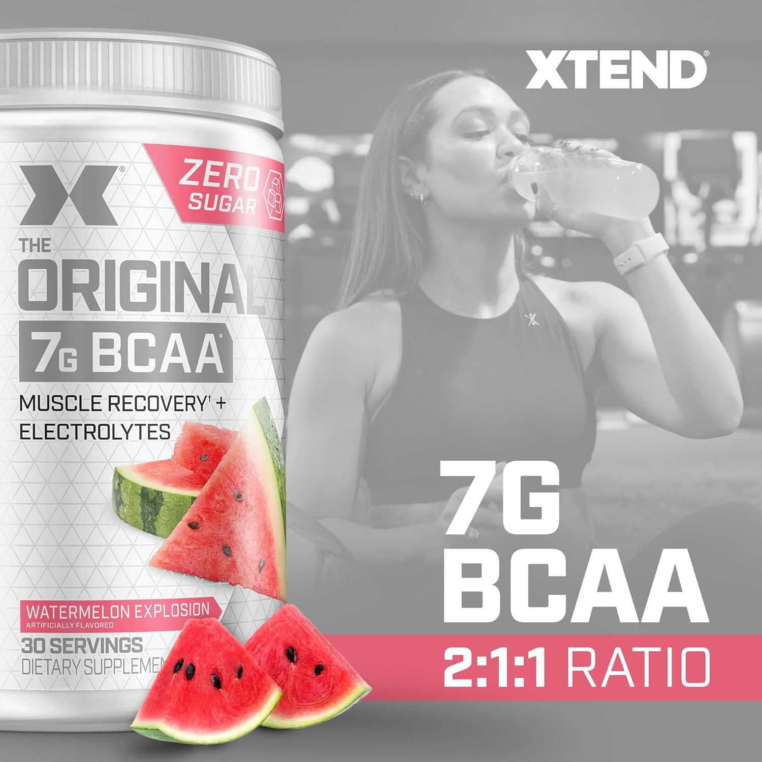 Scivation Xtend BCAAs Powder for Adults (Pre-Workout, 7g BCAAs, 0g Carbs,Sugar & Calories, 3.5 Leucine, 2.5g L-Glutamine, 1g Citrulline Malate) - 402gm, 30 Servings - Image 2