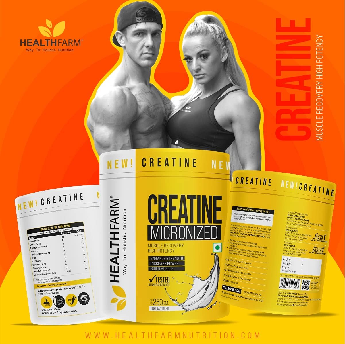 Healthfarm Creatine Monohydrate Powder - Image 3
