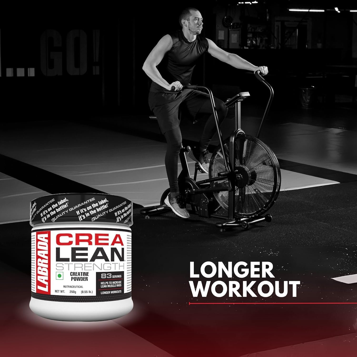 Labrada CreaLean Powder | 3g Creatine Monohydrate,For 83 Servings, 0.55 lbs (250 gm), Unflavoured |Post Workout, Sustain longer workout, Muscle Repair & Recovery - Image 2