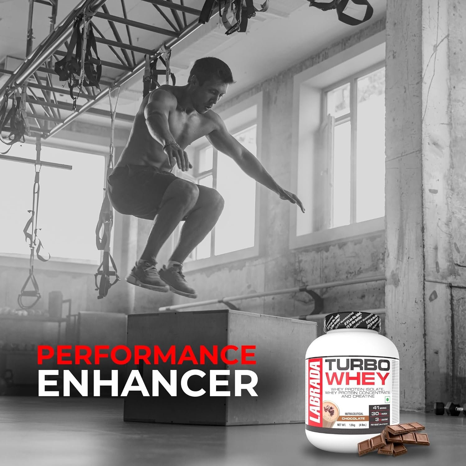 Labrada TURBO WHEY (Whey Protein Isolate, Whey Protein Concentrate and Creatine, 30g Protein, 41 Servings) - (1.8kg) - Image 4