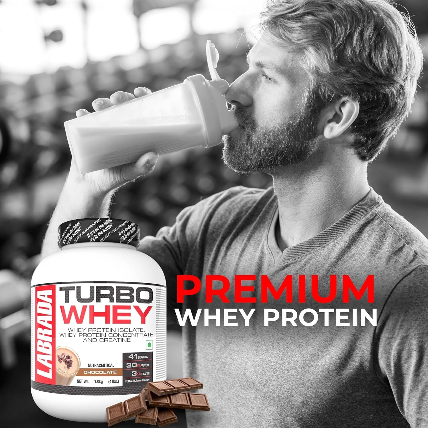 Labrada TURBO WHEY (Whey Protein Isolate, Whey Protein Concentrate and Creatine, 30g Protein, 41 Servings) - (1.8kg) - Image 5