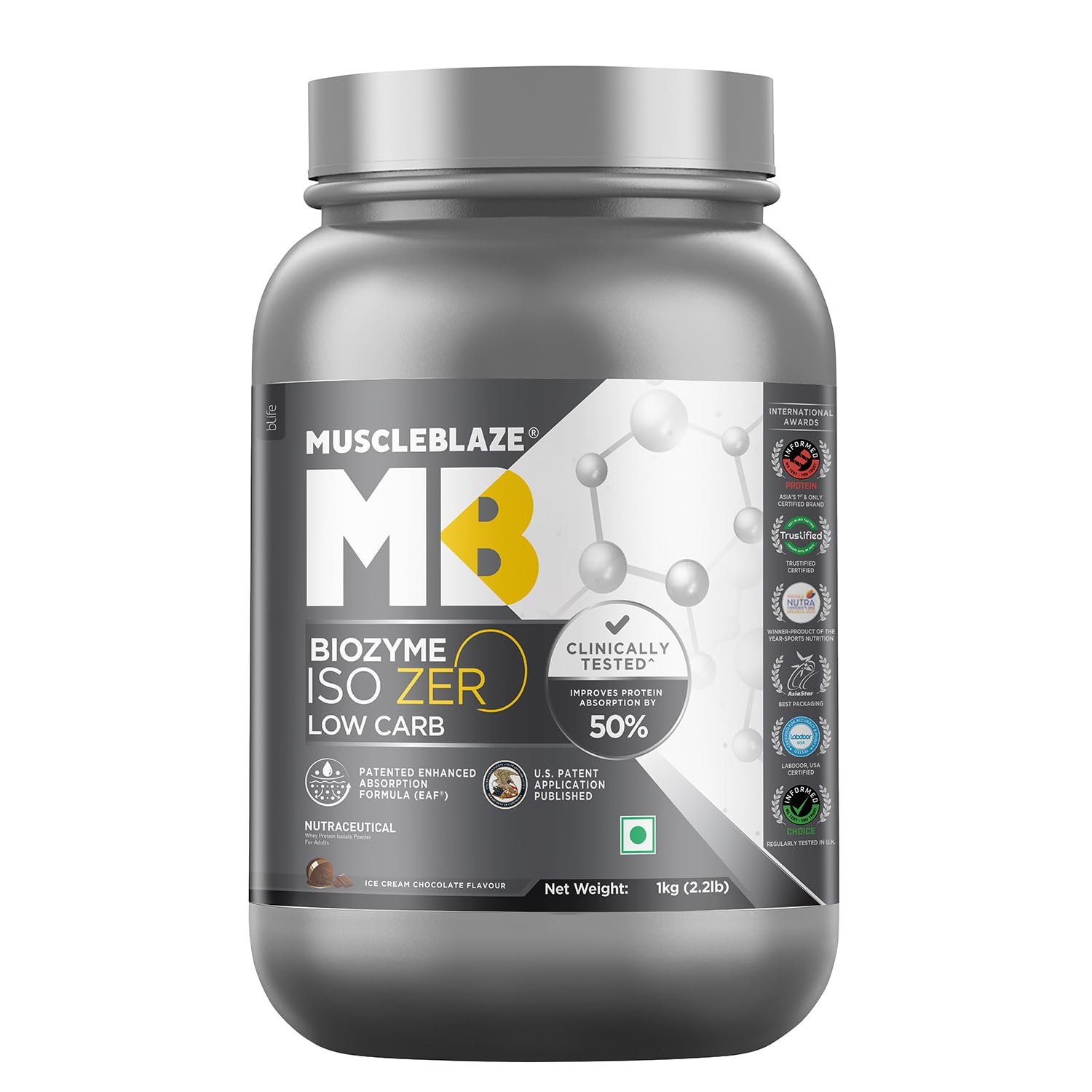 MuscleBlaze Biozyme Iso-Zero, Low Carb
