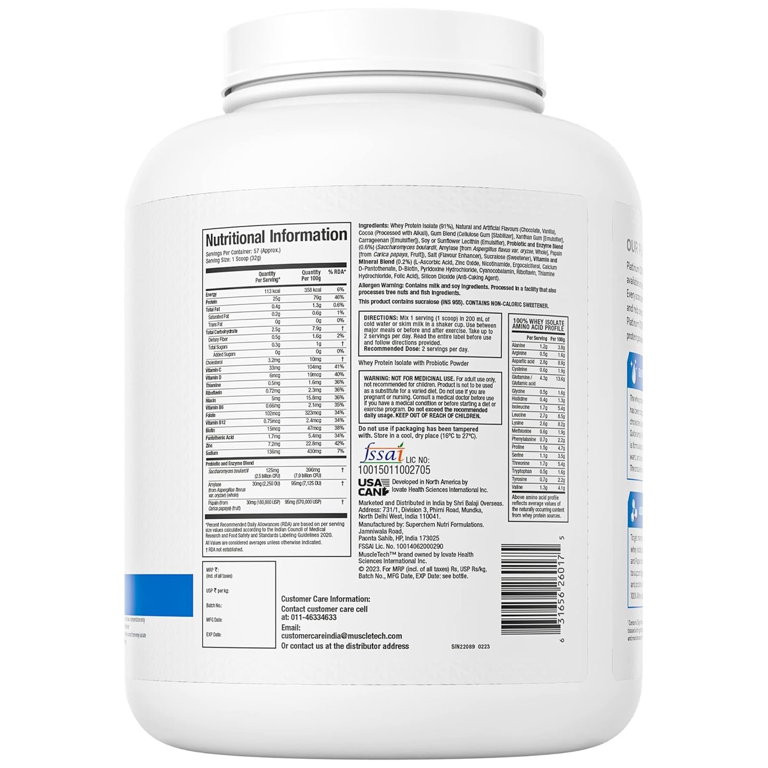MuscleTech Platinum 100% Whey Isolate - Image 3