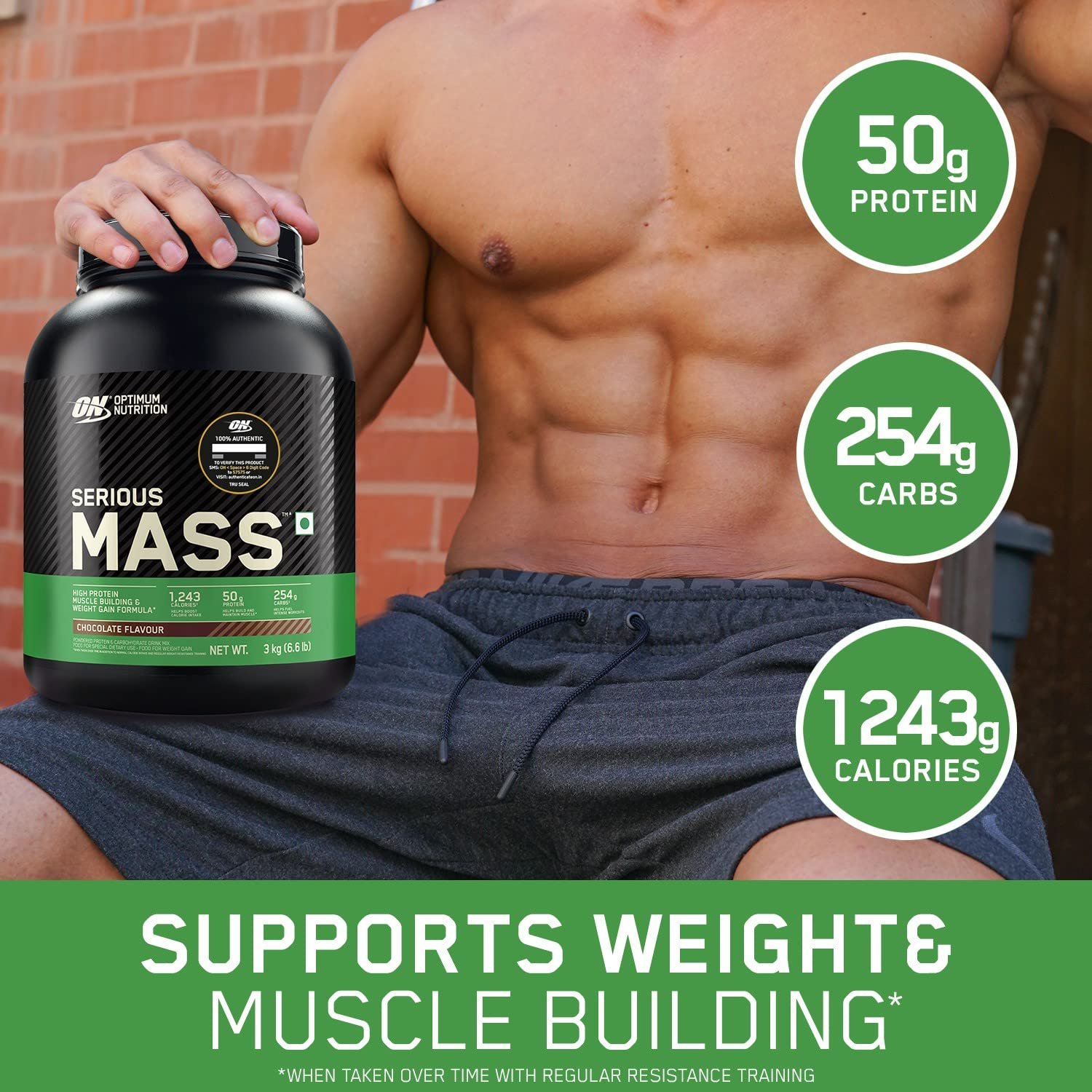 OPTIMUM NUTRITION (ON) Serious Mass High Protein High Calorie Weight Gainer Powder - Image 2