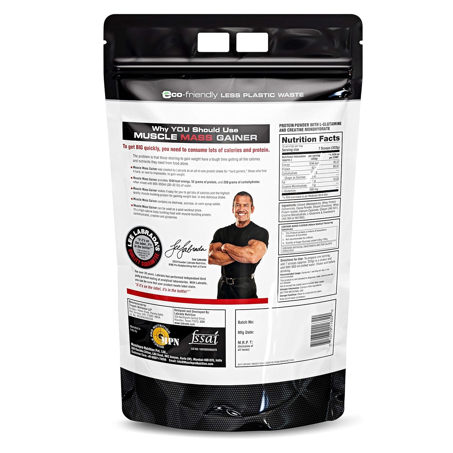 Labrada Muscle Mass Gainer Powder for Adults Post-Workout - Image 2