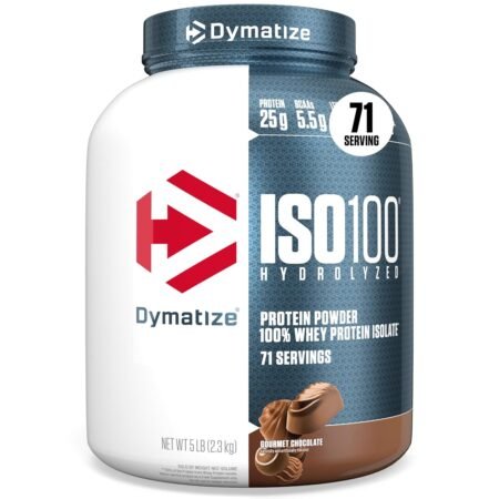 Dymatize Nutrition ISO 100 5 lbs Whey Protein Powder with Hydrolyzed 100% Whey Protein Isolate